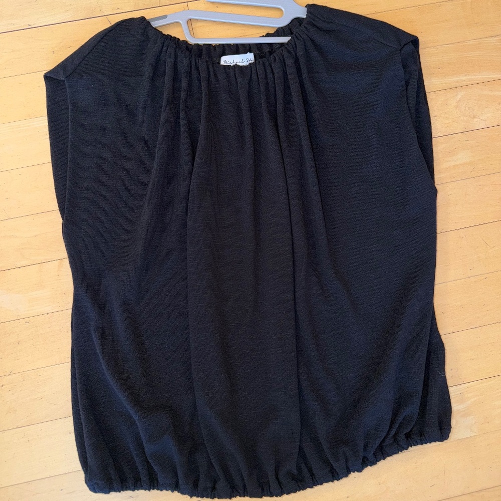 Michael Stars Cindy Black Bubble sleeveless top, S, GL1351 - Picture 4 of 5